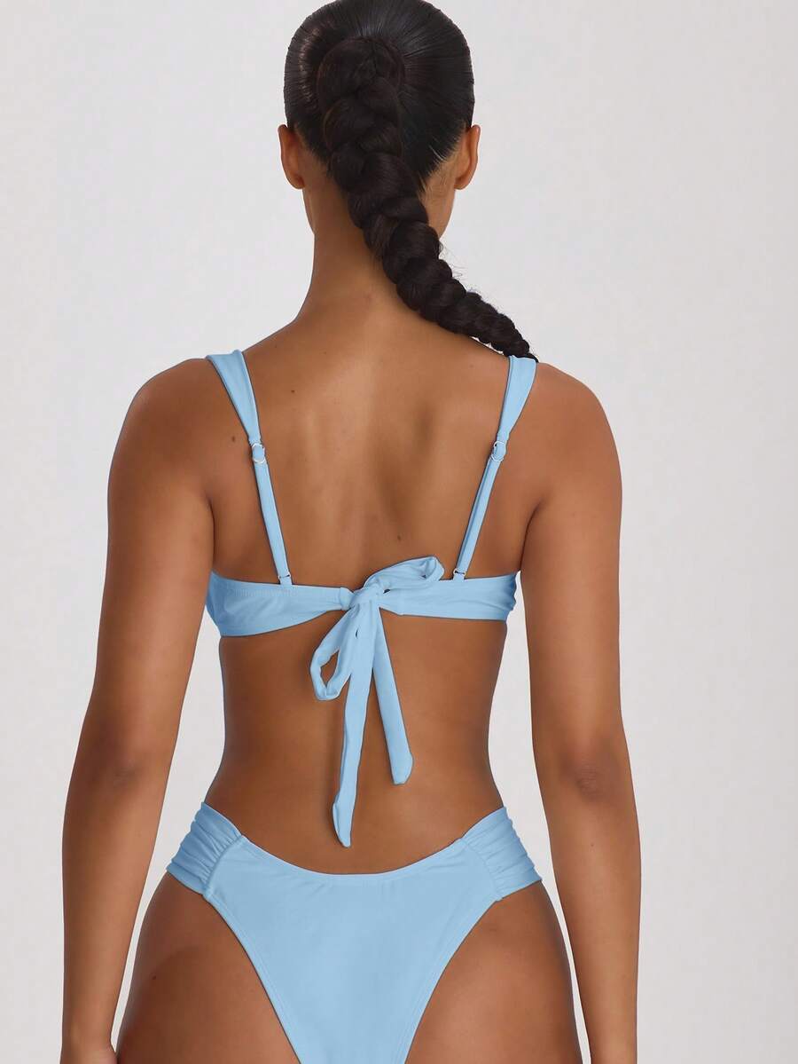 Ruched Side Cheeky Bikini Bottoms – Summer Beach Vacation Swimwear