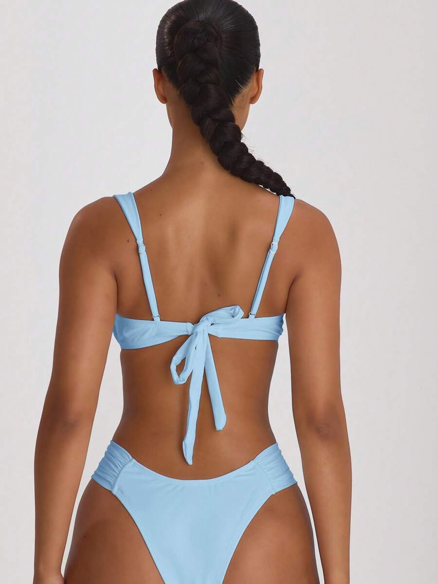 Underwire Ruched Cup Push-Up Bikini Top – Summer Beach Vacation Swimwear