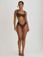 Underwire Ruched Cup Push-Up Bikini Top – Summer Beach Vacation Swimwear