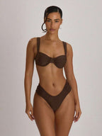Underwire Ruched Cup Push-Up Bikini Top – Summer Beach Vacation Swimwear