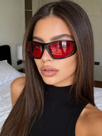 Small Frame Wrap Fashion Glasses – Y2K Eyewear for Women