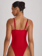 Strappy Binding High Leg Cheeky Swimsuit – Summer Beach Vacation Swimwear