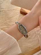 Oval Green Dial Bracelet Watch – Minimalist Dress Watch for Women