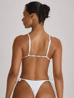 Tie Side Scooped Front Thong Bikini Bottoms – Summer Beach Vacation Swimwear