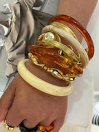 Vintage Resin Beaded Bracelet Stack – Fashion Jewellery for Women