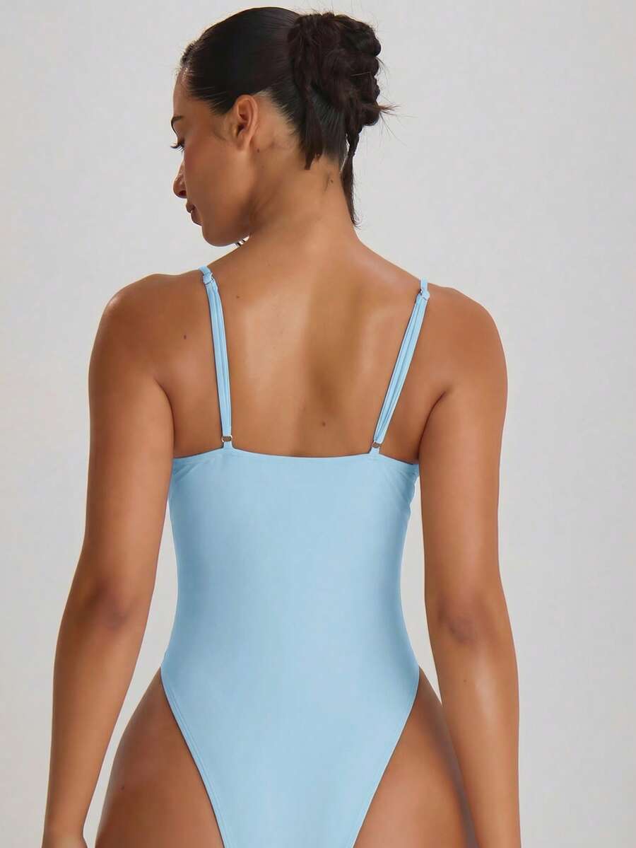 Underwire Cup High Leg Cheeky One-Piece Swimsuit – Boho Summer Beach Swimwear