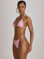 Micro Triangle Halterneck Tie Bikini Top – Summer Beach Vacation Swimwear