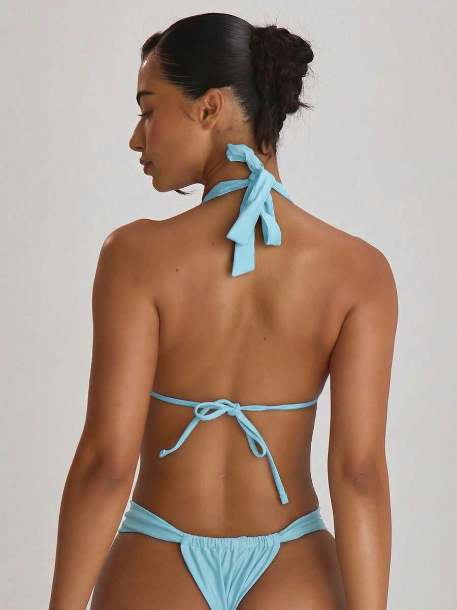 Thick Strap Ruched Cheeky Bikini Bottoms – Summer Beach Vacation Swimwear