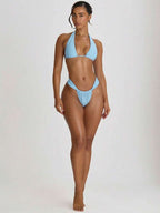 Thick Strap Ruched Cheeky Bikini Bottoms – Summer Beach Vacation Swimwear