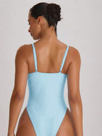 Strappy Binding High Leg Cheeky Swimsuit – Summer Beach Vacation Swimwear