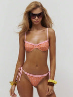 Gingham Frill Tie Side Bikini Bottoms – Summer Beach Vacation Swimwear