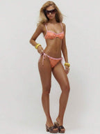 Gingham Frill Tie Side Bikini Bottoms – Summer Beach Vacation Swimwear