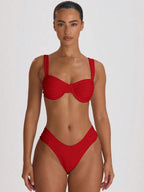 Underwire Ruched Cup Push-Up Bikini Top – Summer Beach Vacation Swimwear