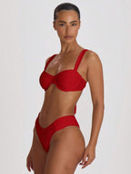 Underwire Ruched Cup Push-Up Bikini Top – Summer Beach Vacation Swimwear