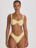 Underwire Ruched Cup Push-Up Bikini Top – Summer Beach Vacation Swimwear