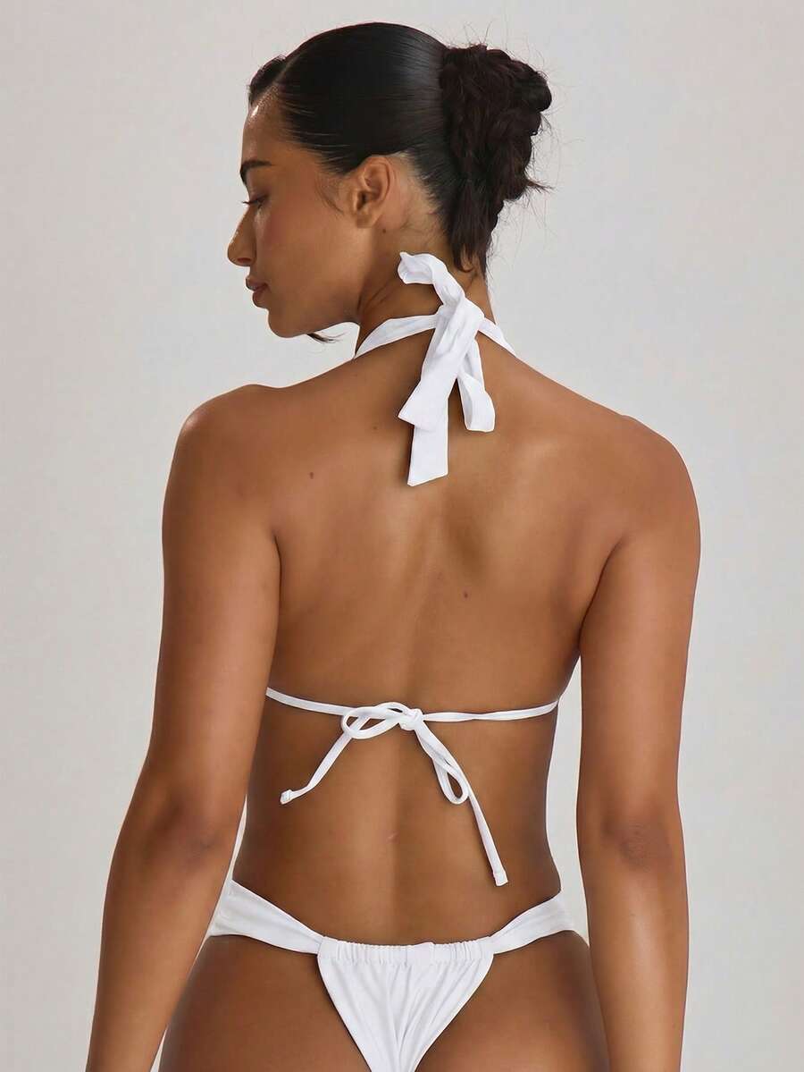 Thick Strap Ruched Cheeky Bikini Bottoms – Summer Beach Vacation Swimwear