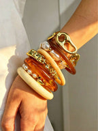 Vintage Resin Beaded Bracelet Stack – Fashion Jewellery for Women