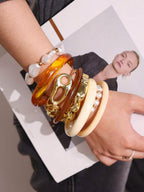 Vintage Resin Beaded Bracelet Stack – Fashion Jewellery for Women