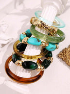 Vintage Resin Beaded Bracelet Stack – Fashion Jewellery for Women