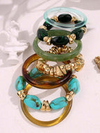 Vintage Resin Beaded Bracelet Stack – Fashion Jewellery for Women