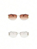 Oval Frameless Y2K Fashion Glasses – Retro Eyewear for Women