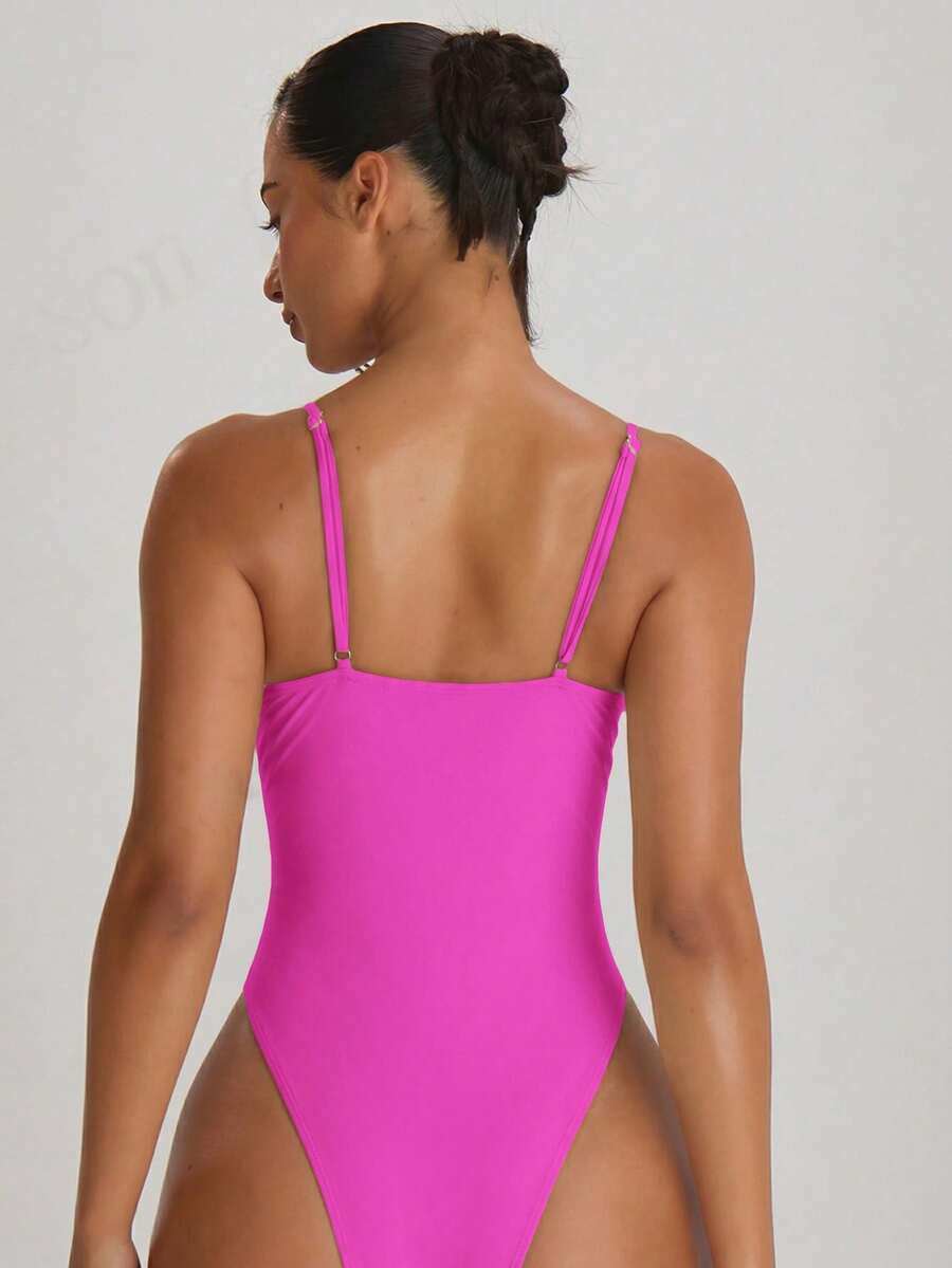 Underwire Cup High Leg Cheeky One-Piece Swimsuit – Boho Summer Beach Swimwear