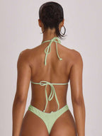 High Leg Dipped Front Thong Bikini Bottoms – Summer Beach Vacation Swimwear