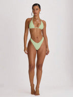 High Leg Dipped Front Thong Bikini Bottoms – Summer Beach Vacation Swimwear