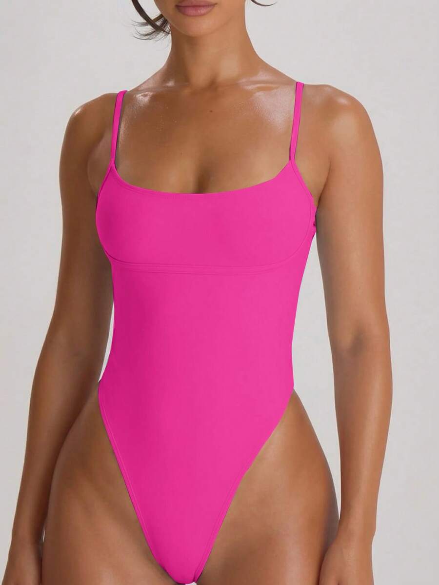 Strappy Binding High Leg Cheeky Swimsuit – Summer Beach Vacation Swimwear