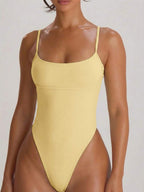 Strappy Binding High Leg Cheeky Swimsuit – Summer Beach Vacation Swimwear