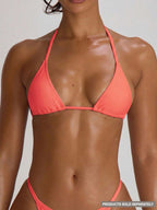 Micro Triangle Halterneck Tie Bikini Top – Summer Beach Vacation Swimwear