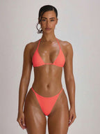 Micro Triangle Halterneck Tie Bikini Top – Summer Beach Vacation Swimwear