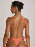 Tie Side Scooped Front Thong Bikini Bottoms – Summer Beach Vacation Swimwear