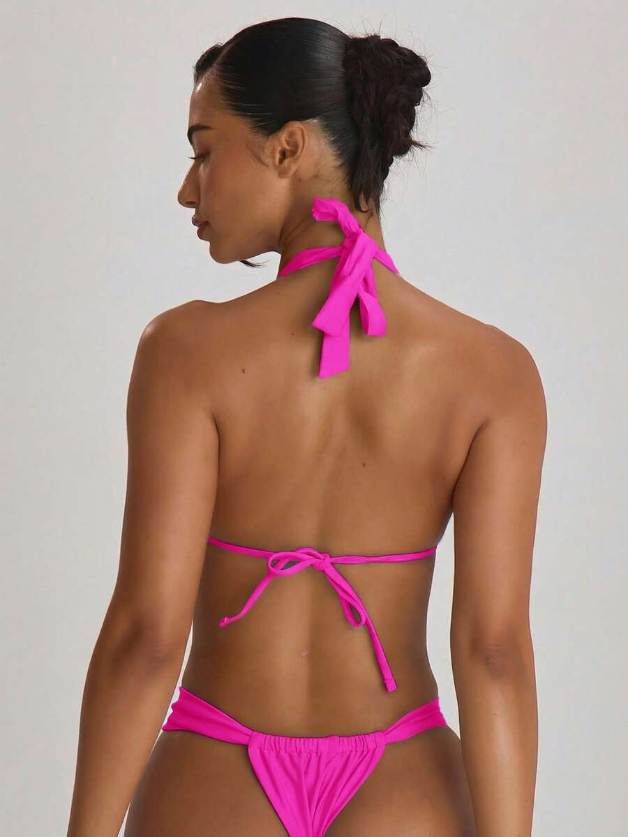Thick Strap Ruched Cheeky Bikini Bottoms – Summer Beach Vacation Swimwear