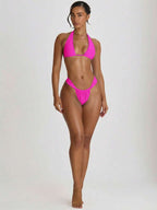 Thick Strap Ruched Cheeky Bikini Bottoms – Summer Beach Vacation Swimwear