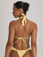Thick Strap Ruched Cheeky Bikini Bottoms – Summer Beach Vacation Swimwear