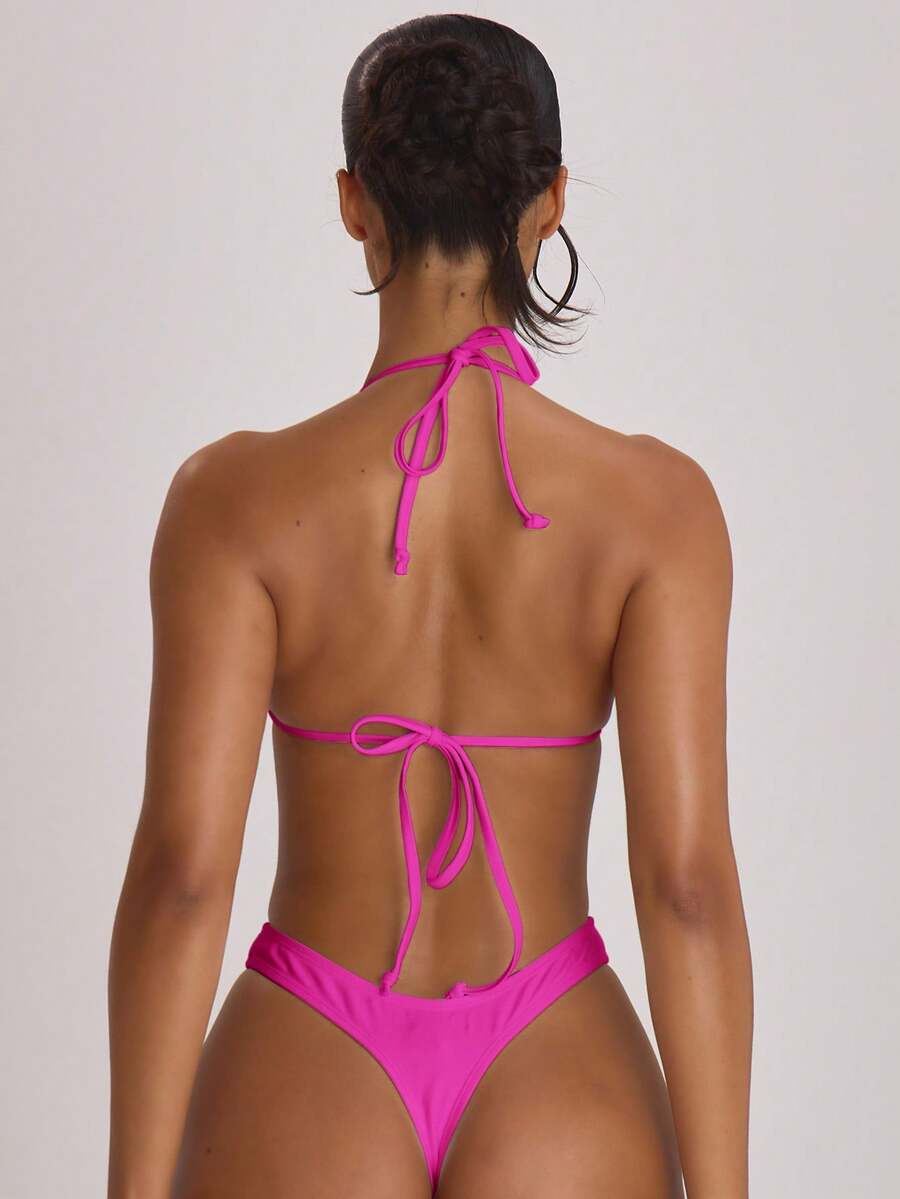 High Leg Dipped Front Thong Bikini Bottoms – Summer Beach Vacation Swimwear