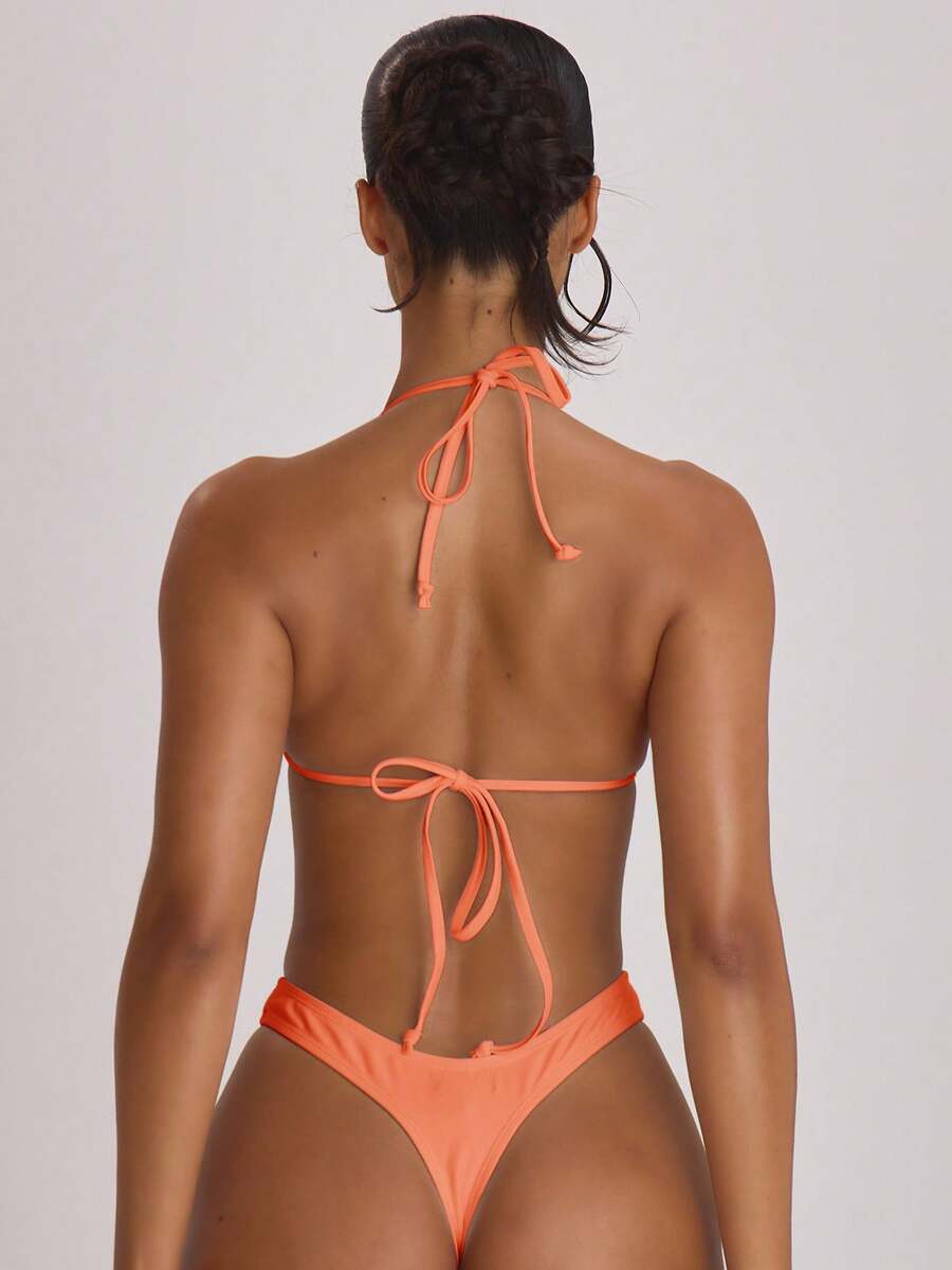 High Leg Dipped Front Thong Bikini Bottoms – Summer Beach Vacation Swimwear