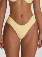 Ruched Side Cheeky Bikini Bottoms – Summer Beach Vacation Swimwear