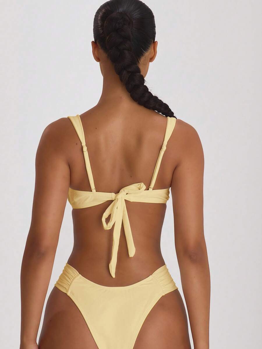 Ruched Side Cheeky Bikini Bottoms – Summer Beach Vacation Swimwear