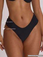 Ruched Side Cheeky Bikini Bottoms – Summer Beach Vacation Swimwear