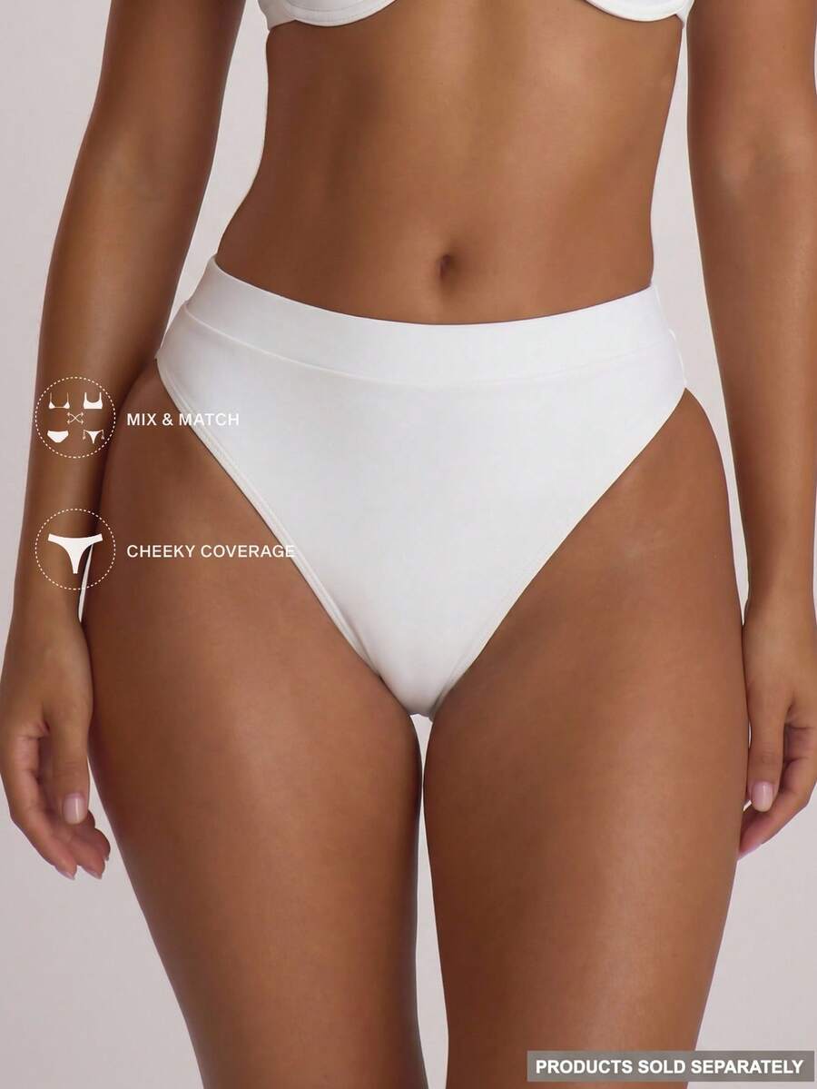 High Waist High Leg Cheeky Bikini Bottoms – Summer Beach Vacation Swimwear
