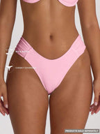 Ruched Side Cheeky Bikini Bottoms – Summer Beach Vacation Swimwear