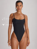 Strappy Binding High Leg Cheeky Swimsuit – Summer Beach Vacation Swimwear