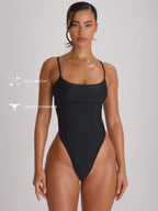 Strappy Binding High Leg Cheeky Swimsuit – Summer Beach Vacation Swimwear