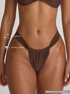 Thick Strap Ruched Cheeky Bikini Bottoms – Summer Beach Vacation Swimwear