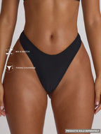 High Leg Dipped Front Thong Bikini Bottoms – Summer Beach Vacation Swimwear