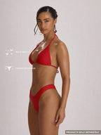 High Leg Dipped Front Thong Bikini Bottoms – Summer Beach Vacation Swimwear