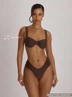 Underwire Ruched Cup Push-Up Bikini Top – Summer Beach Vacation Swimwear