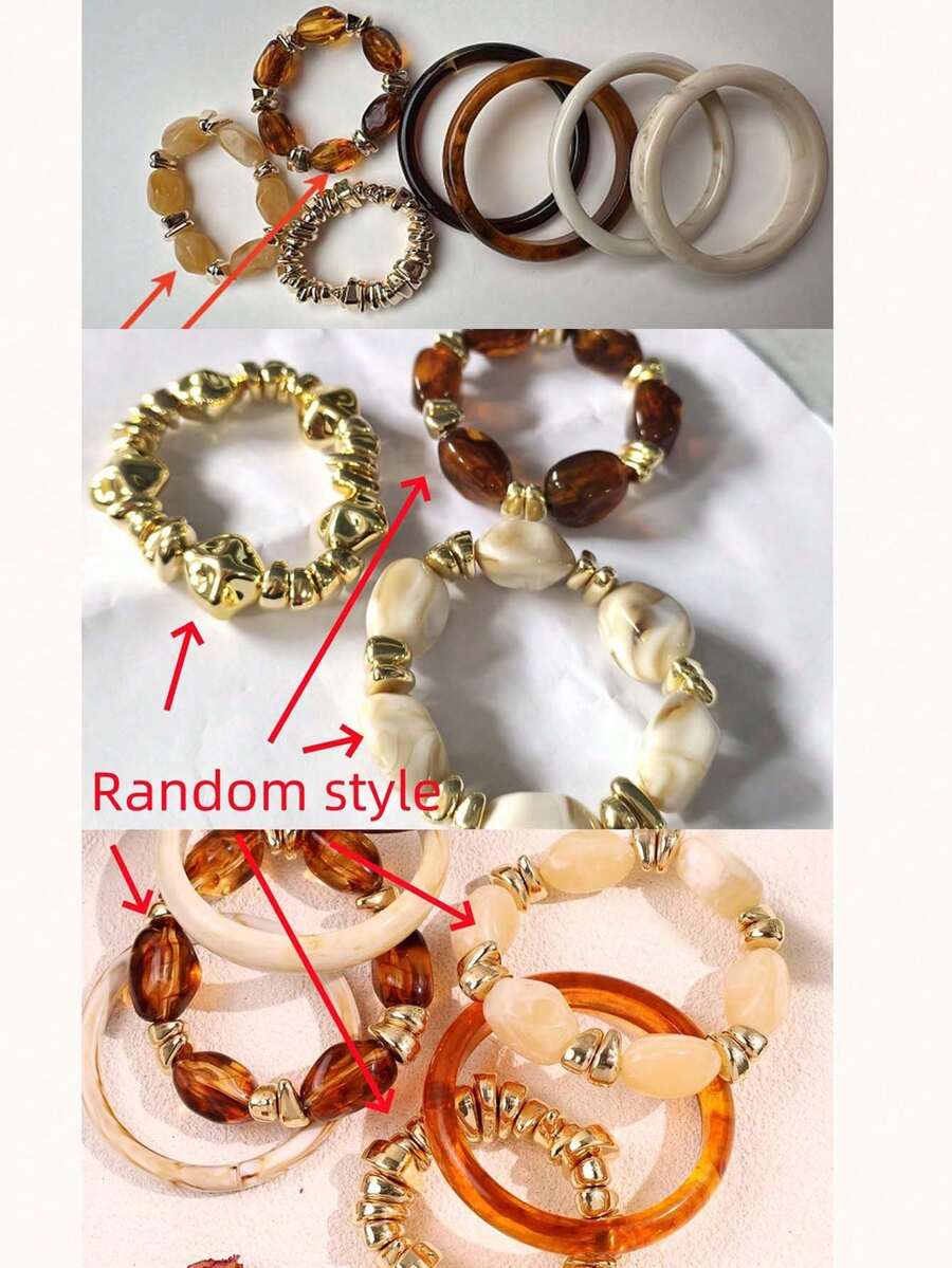 Vintage Resin Beaded Bracelet Stack – Fashion Jewellery for Women